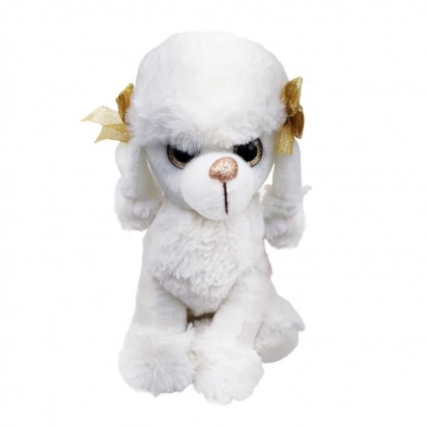 Λούτρινο Κανίς Λευκό με Γκλίτερ Μάτια Amek Toys...