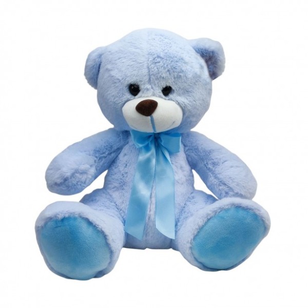 Λούτρινο Αρκουδάκι Γαλάζιο με Κορδέλα Amek Toys...