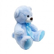 Λούτρινο Αρκουδάκι Γαλάζιο με Κορδέλα Amek Toys 30cm