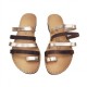 Σανδάλια Γυναικεία Δερμάτινα Καφέ/Χρυσό Kouros Leather 0006