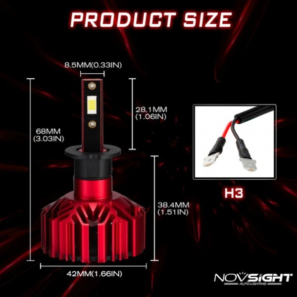Σετ 2τμχ Λάμπες Αυτοκινήτου LED H3 Headlight...