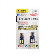 Σετ 2τμχ Λάμπες Αυτοκινήτου LED Τ10 12SMD 3030 29mm