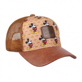 Καπέλο Jockey Mickey Mouse από Συνθετικό Δέρμα Καφέ Cerda...