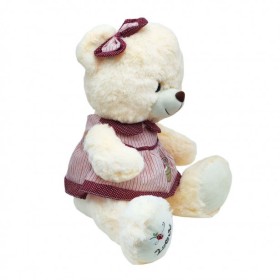 Λούτρινο Αρκουδάκι με Ροζ Ρούχα Love Amek Toys 40cm 2