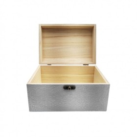 Κουτί Αποθήκευσης Μπαούλο Ξύλινο Γκρι 13x8x7cm 2