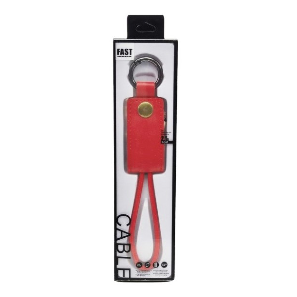 Καλώδιο Φόρτισης με Μπρελόκ USB/Micro USB Ροζ...