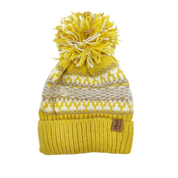 Σκούφος Πλεκτός Pom Pom με Επένδυση Fleece...