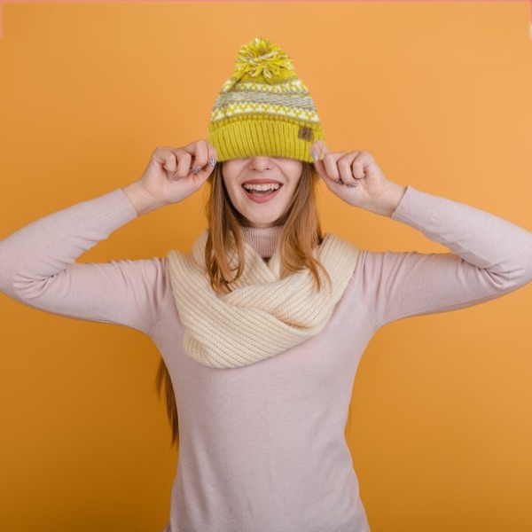 Σκούφος Πλεκτός Pom Pom με Επένδυση Fleece...