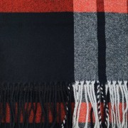 Κασκόλ Πλεκτό Καρό Καφέ-Κόκκινο-Μαύρο