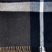 Κασκόλ Πλεκτό Καρό Μαύρο-Μπεζ-Καφέ