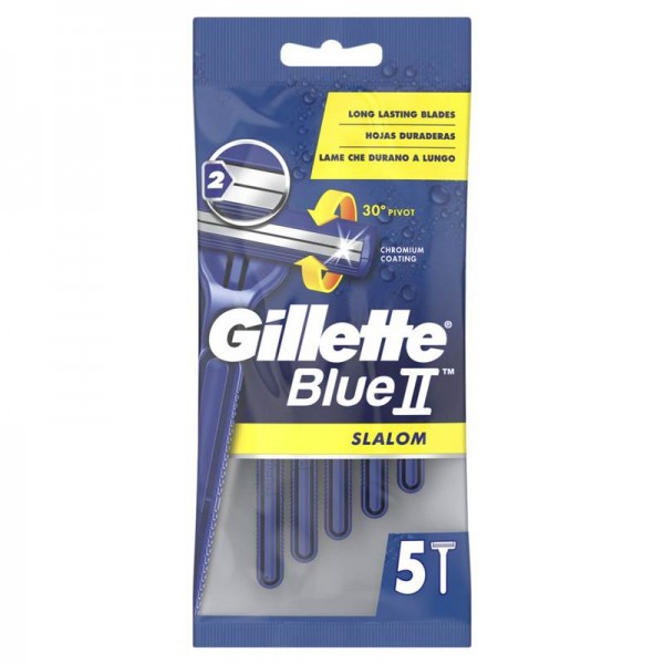 Ανδρικά Ξυραφάκια Μιας Χρήσης Gillette Blue II Slalom 5τμχ