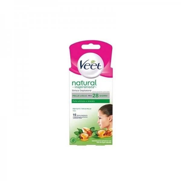 Αποτριχωτικές Ταινίες Προσώπου Veet Natural Inspirations με Έλαιο Argan 16τμχ