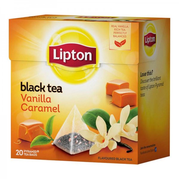 Μαύρο τσάι βανίλια-καραμέλα πυραμίδα Lipton 20 φακελάκια
